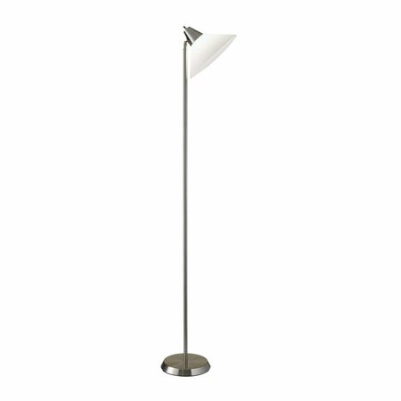 HAZ Brushed Steel Metal Torchiere Lamp; 12 x 10 x 71.5 in. HA3093921